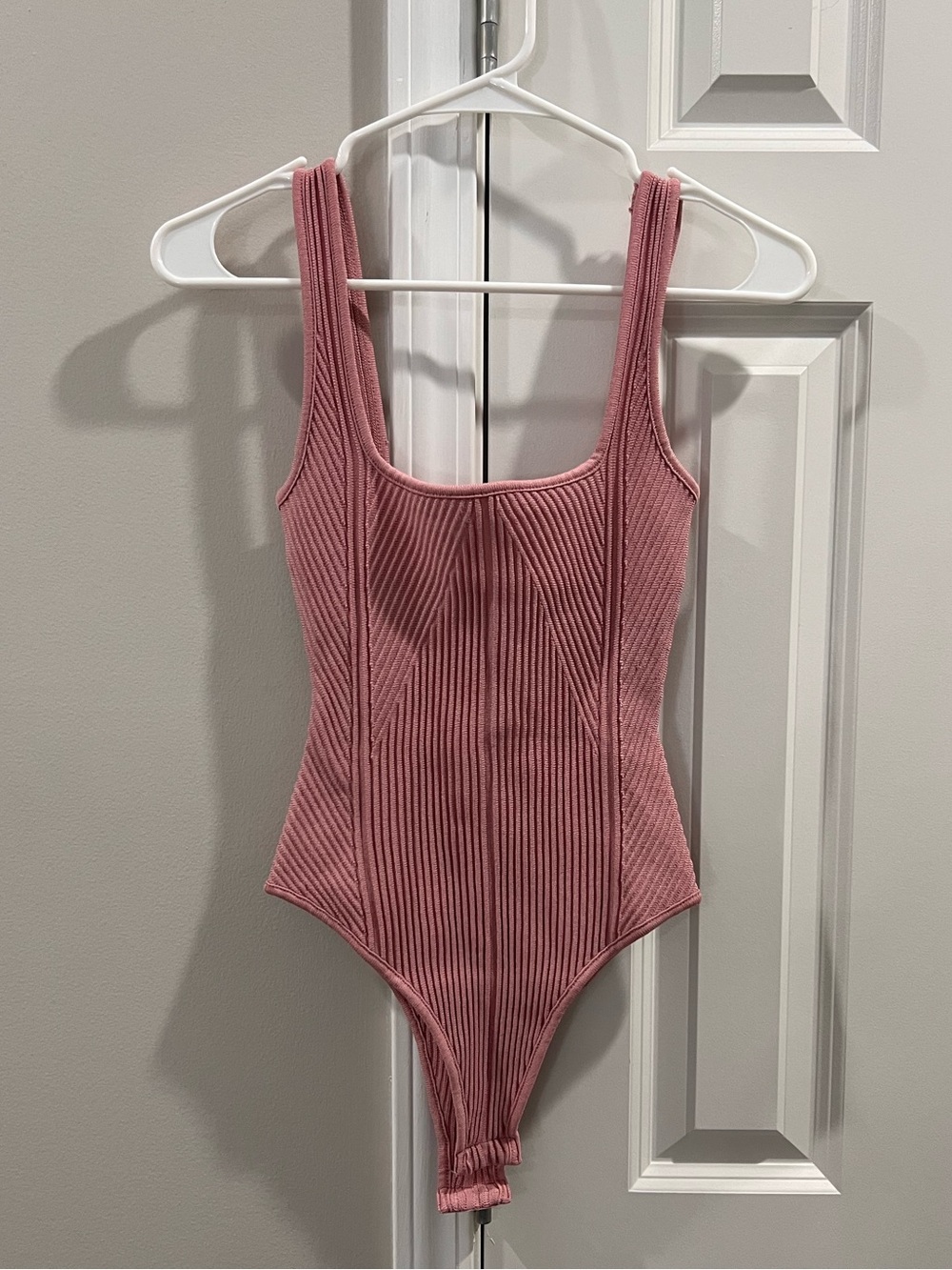 Zara Pink Ribbed Tank Bodysuit One-Piece